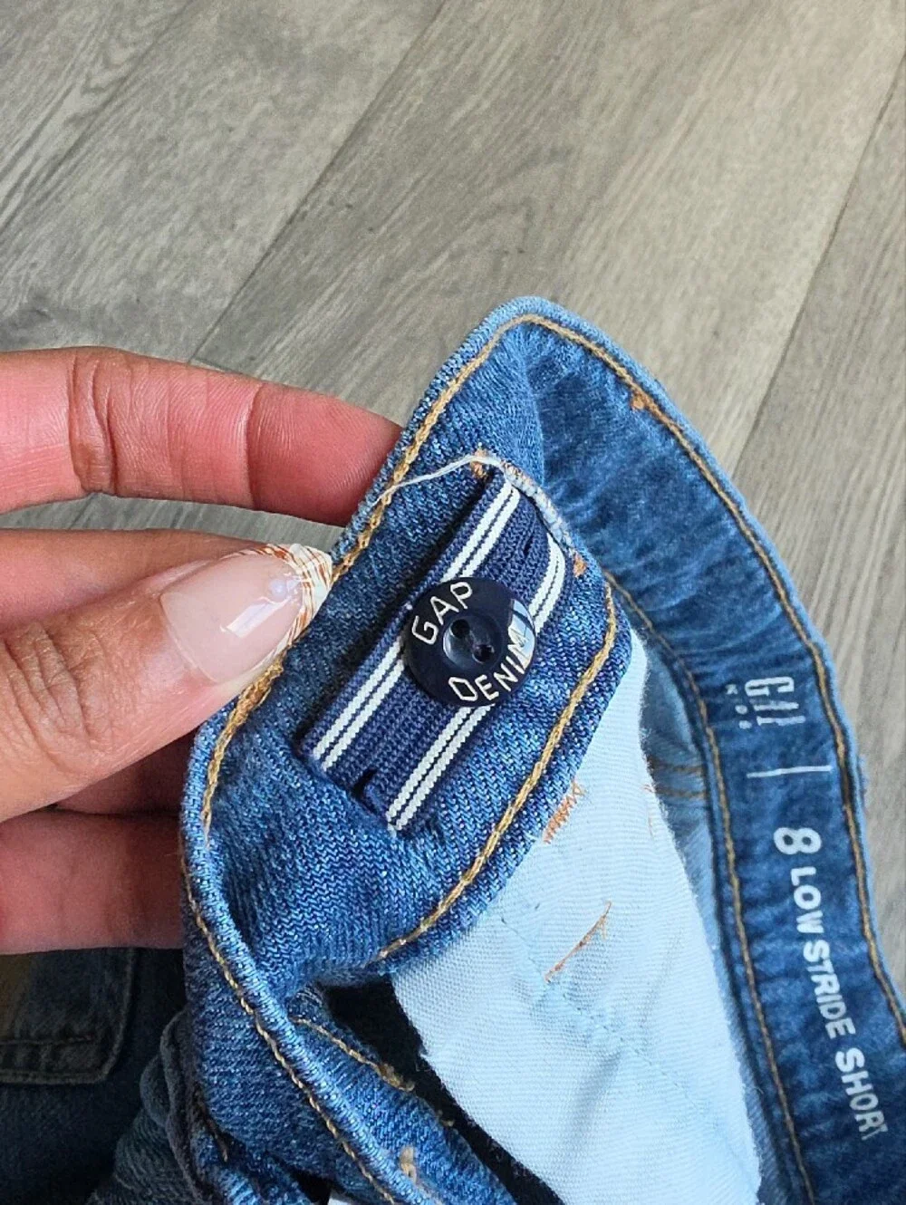GAP Light Blue Distressed Denim Shorts